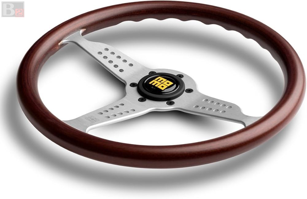MOMO Heritage Grand Prix Silver 350mm Wood Steering Wheel