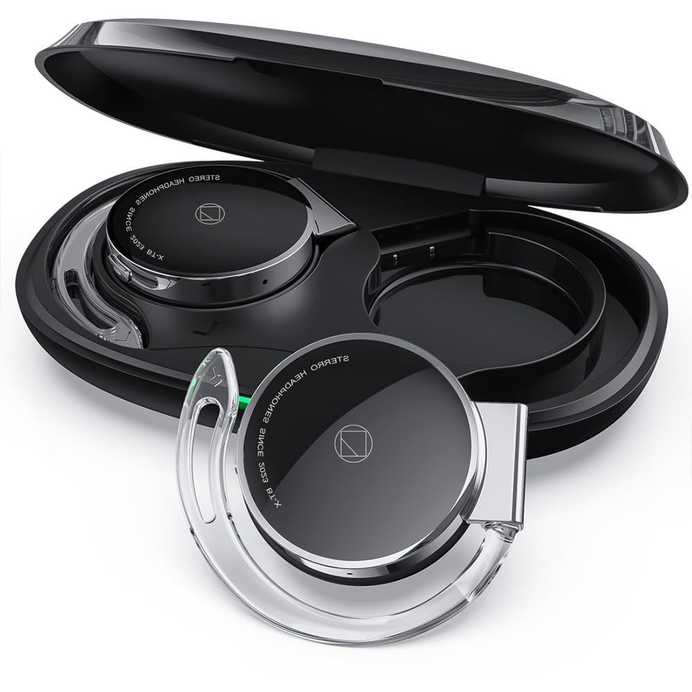 Open-Ear Headphones Bluetooth V5.3, On Ear Headphones with Earhooks, Ear Clip...