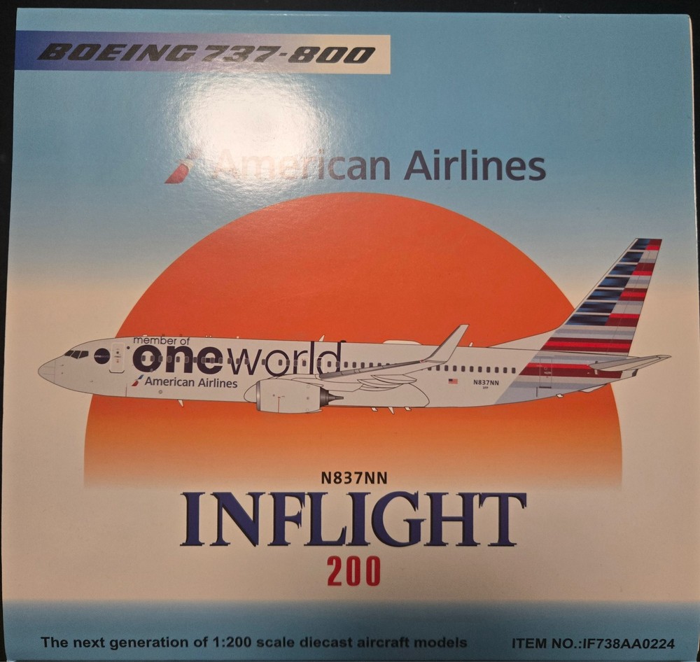 Inflight 1:200 American Airlines Boeing 737-800 One World N837NN (IF738AA0224)