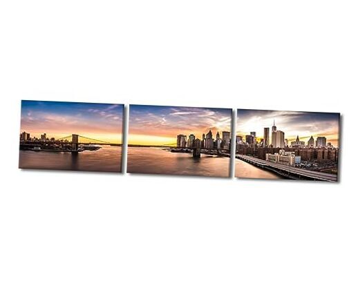 New York Cityscape Wall Art Painting on Canvas 24 x 16 x 3 panels Artwork-04