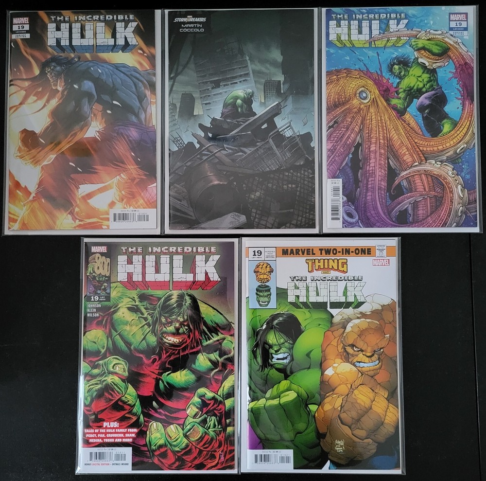 Incredible Hulk #19, Lot, 5 Standard Covers, NM/Better
