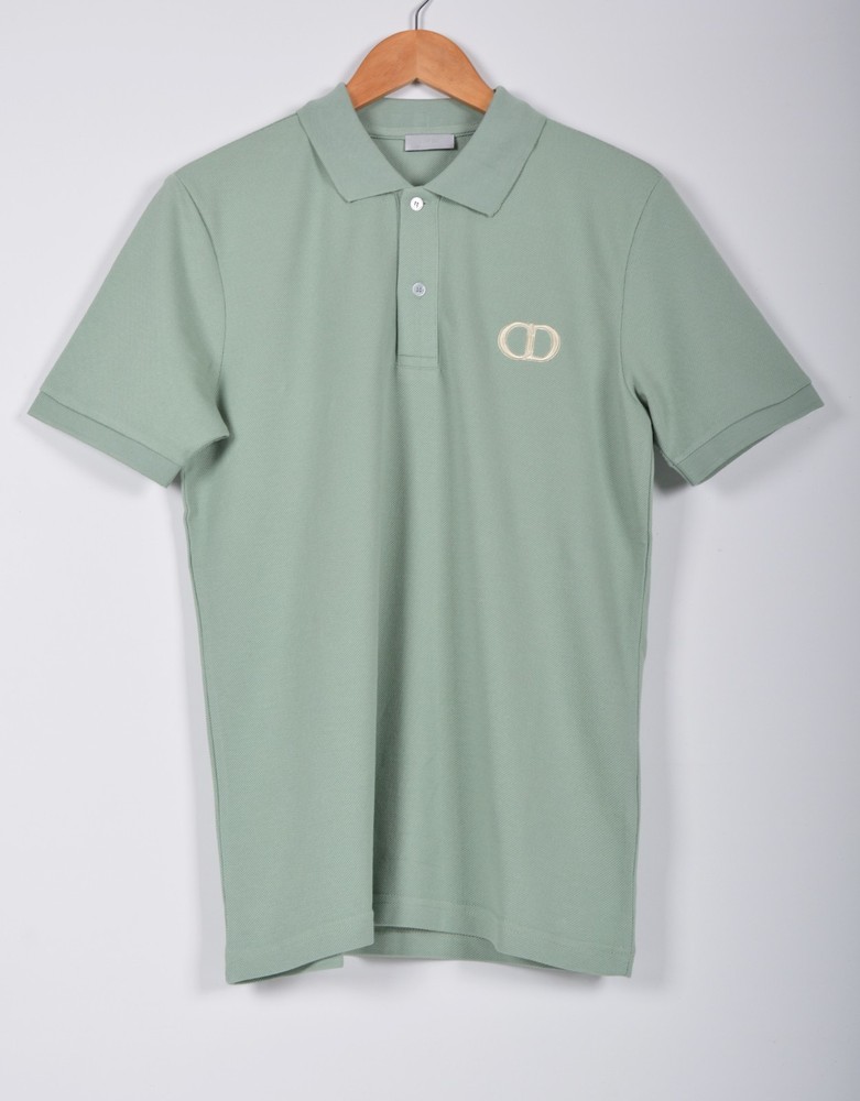 Men’s Dior Mint Green Polo Shirt XXL Short Sleeve Cotton
