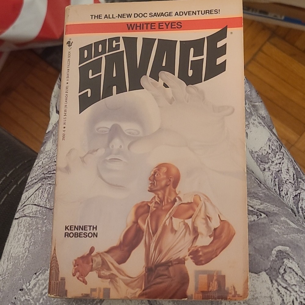 Doc Savage White Eyes Kenneth Robeson PB Bantam 1992 Illus Joe DeVito