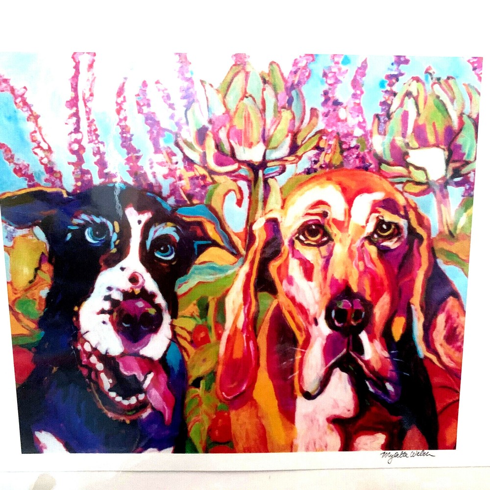 Hound Shephard Dog Water Color Print Mylette Welch