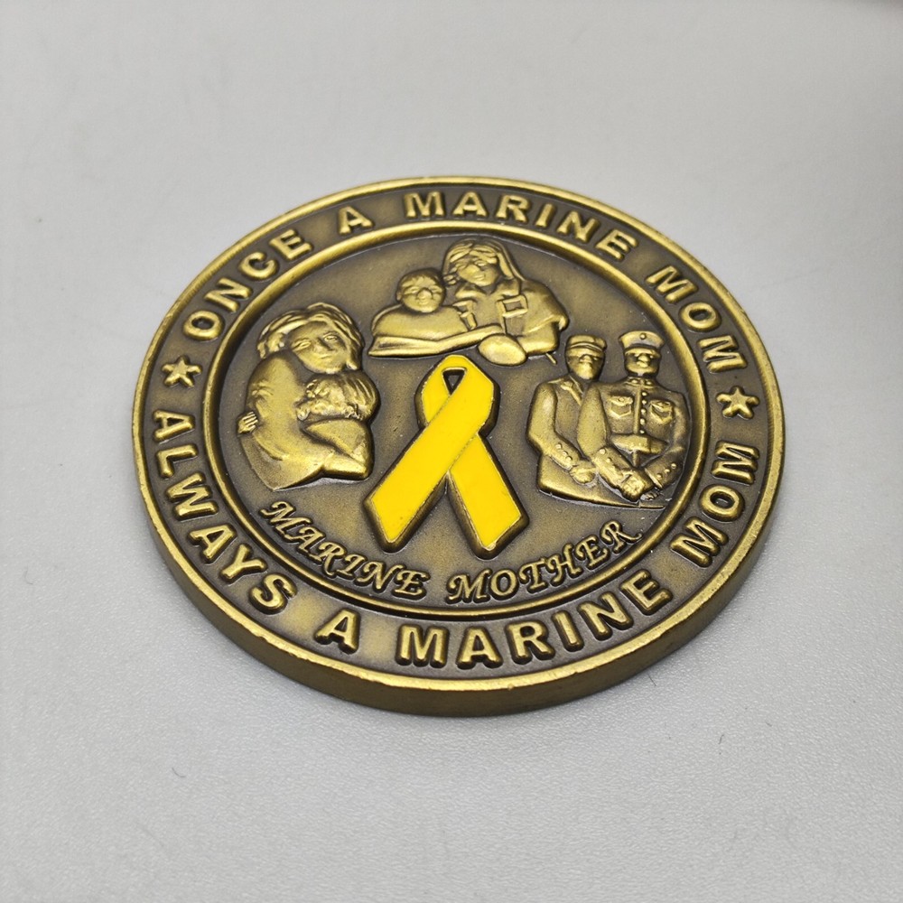 US Marine Corps Once a Marine Mom Always a Marine Mom Challenge Coin