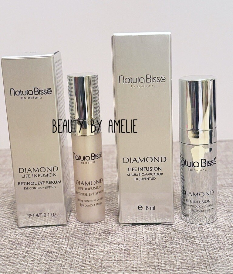 Natura Bisse Diamond Life Infusion Youth Biomarker Serum .2oz & Retinol Eye .1oz