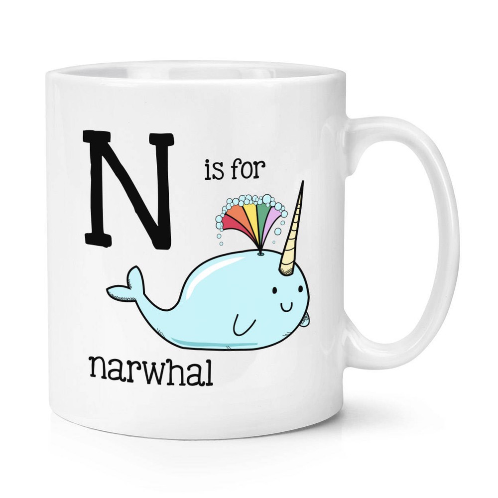 Letter N Narwhal Coffee Mug for Funny and Unique Coffee Lovers