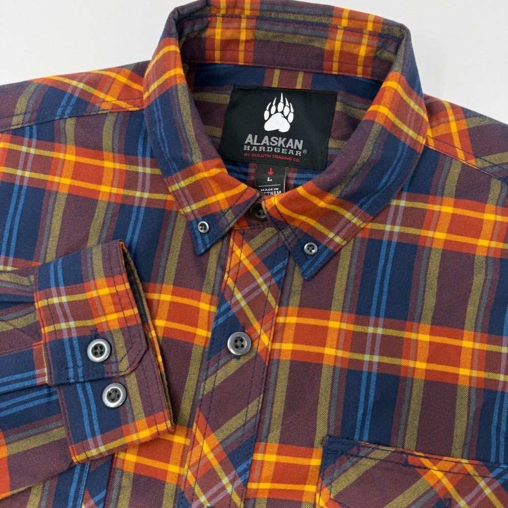 Alaskan Hardgear Duluth Trading Co Mens Large Plaid Button Down Shirt