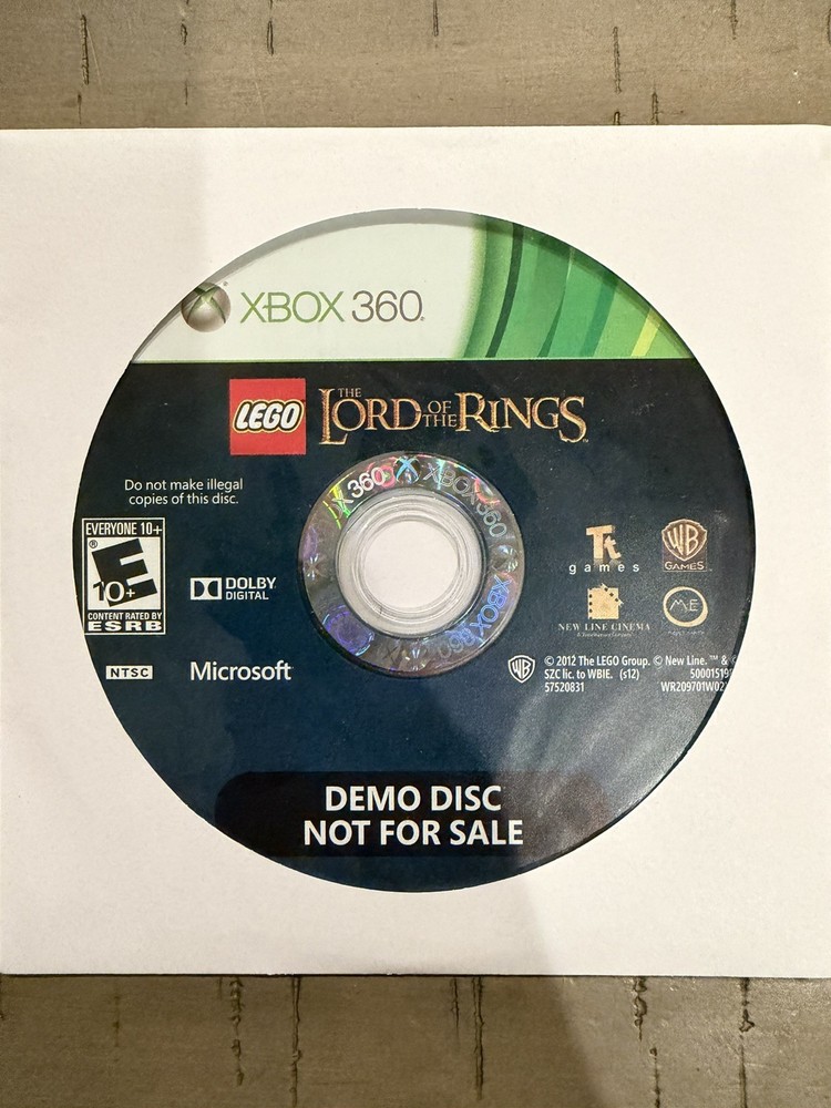 LEGO The Lord of the Rings DEMO DISC; Loose (Microsoft Xbox 360, 2012)