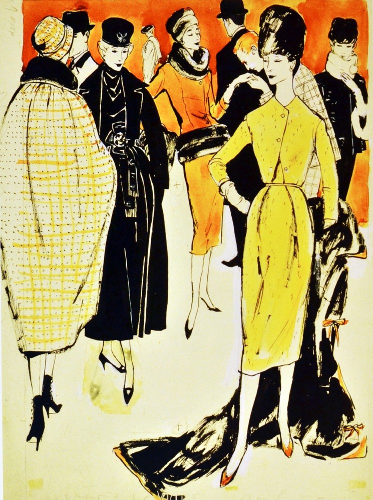 Poster print.Interior design Art.Retro fashion Deco dresses.6311