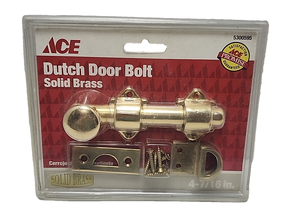 ACE Hardware Dutch Door Surface Bolt Brass 4 7/16 Inch 5300595-image