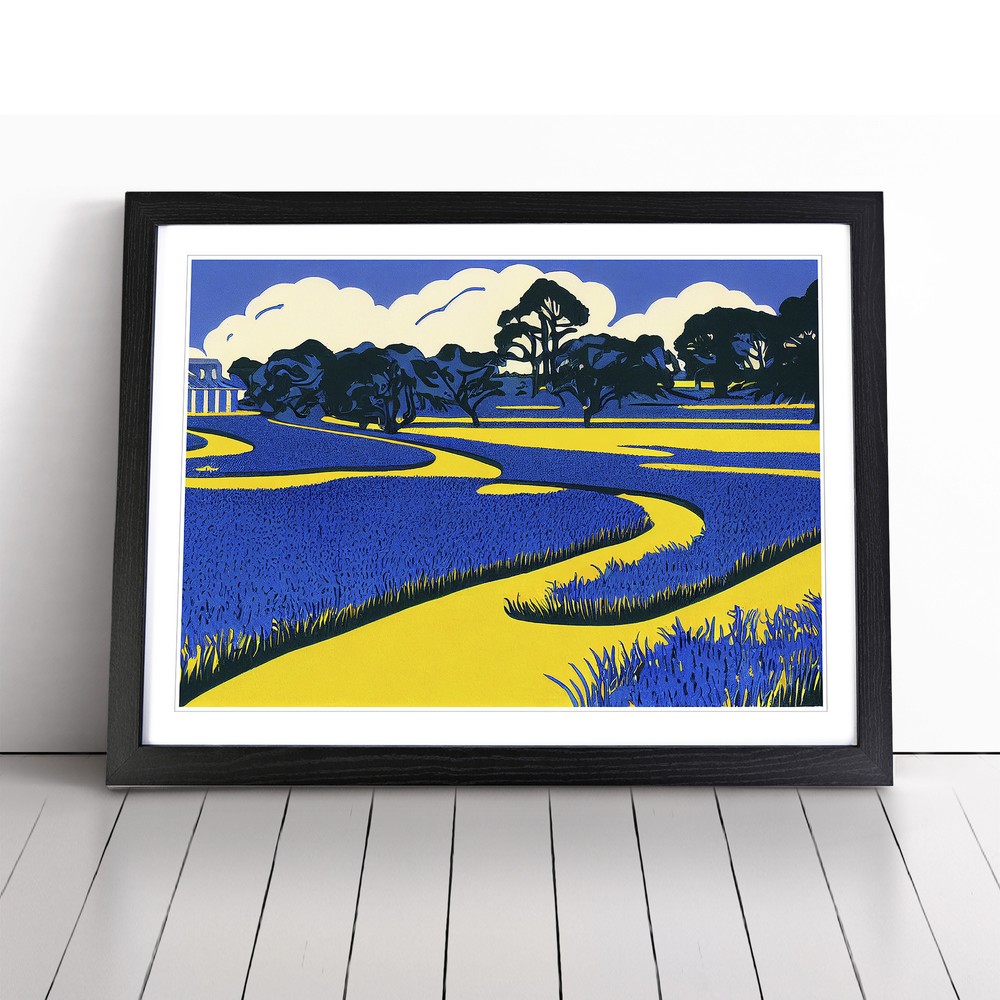 Pop Art Bluebell Field Wall Art Print Framed Canvas Picture Poster Decor