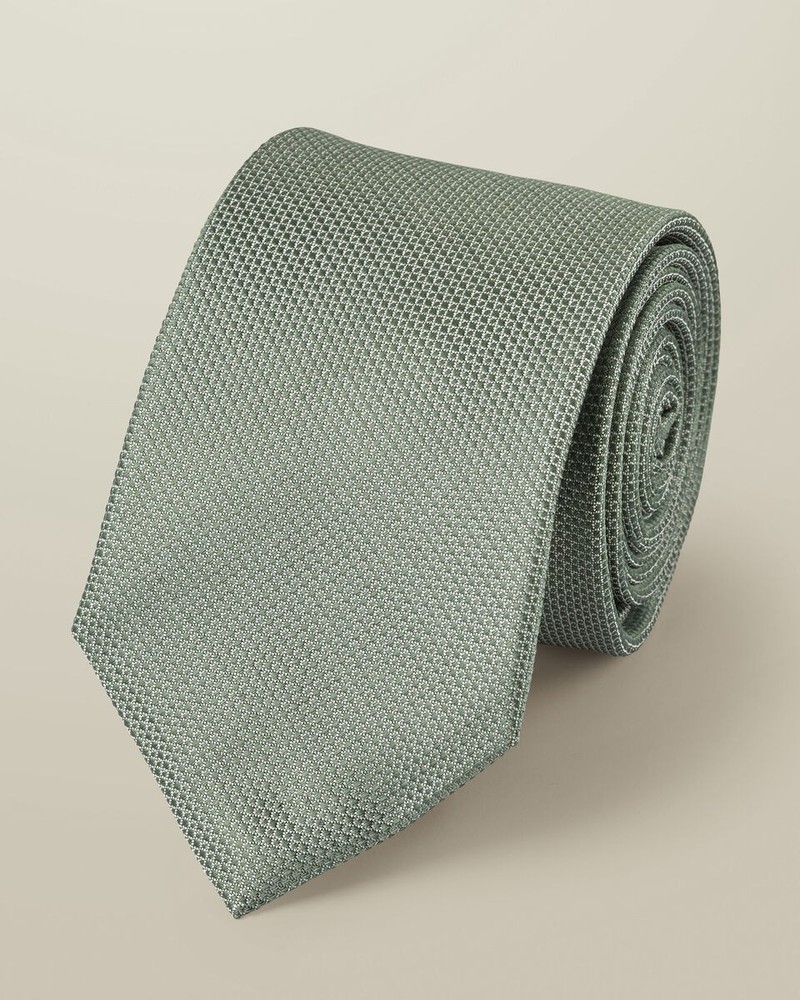 Silk Textured Tie � Sage Green