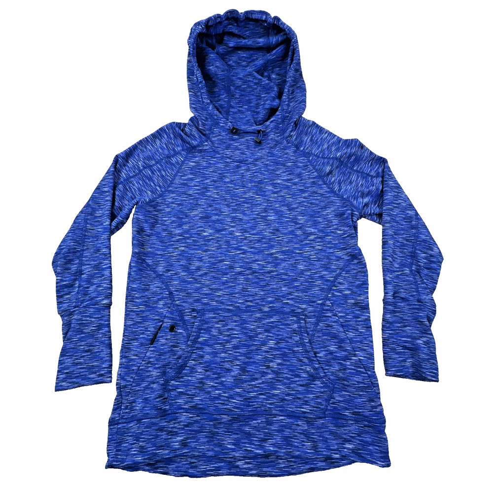 Calvin Klein Performance Women's Hoodie S Blue Space Dye Pullover Athleisure Gym