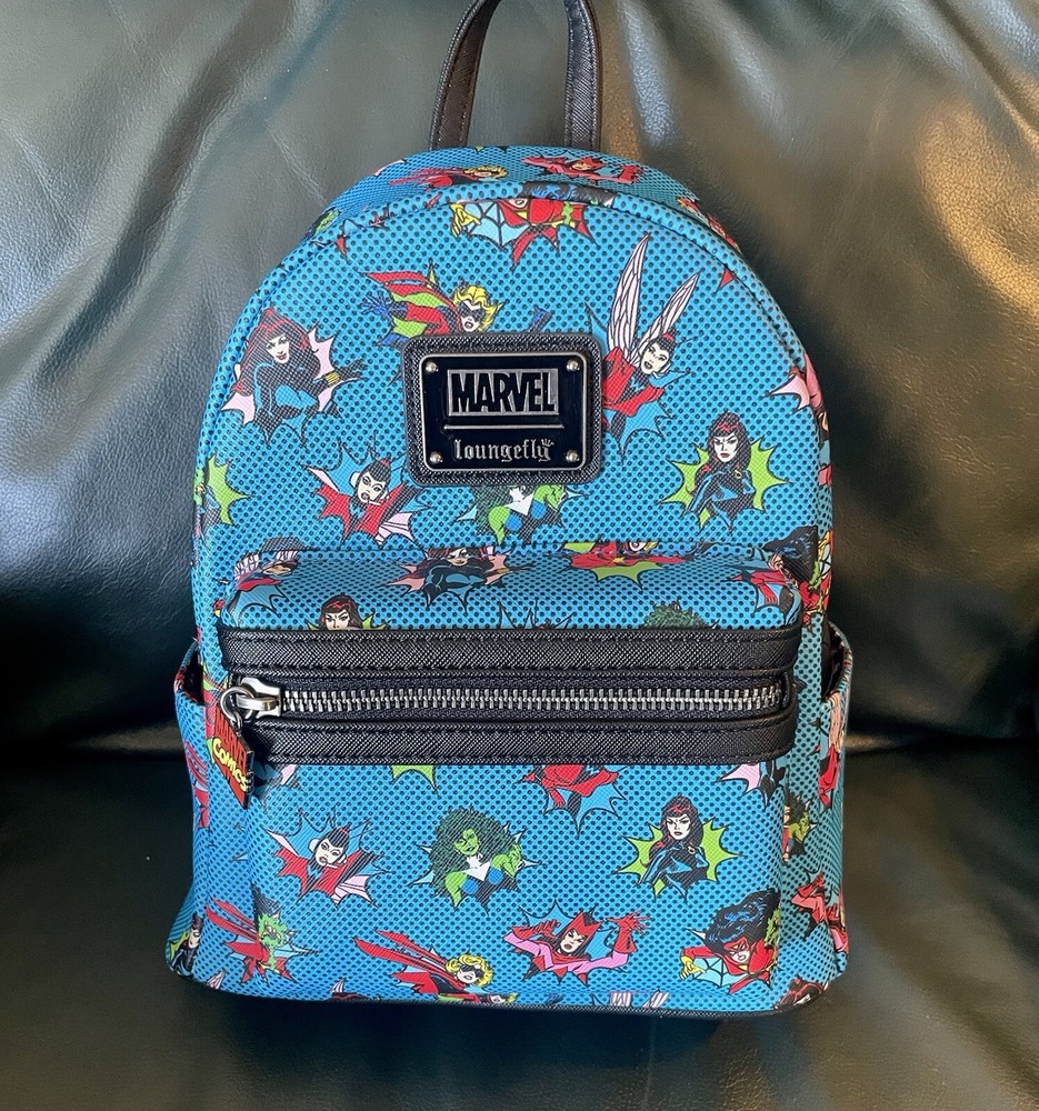 loungefly mini backpack All Over Marvel Print