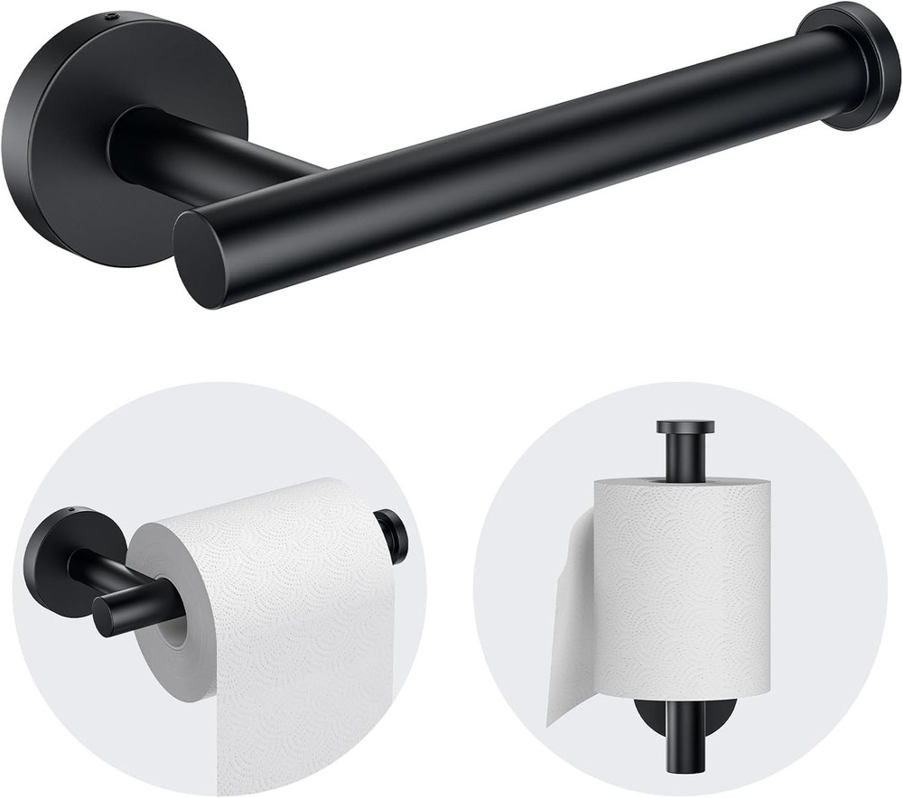 Toilet Paper Holder Wall Mount Sturdy Round Matte Black Toilet Paper Holder