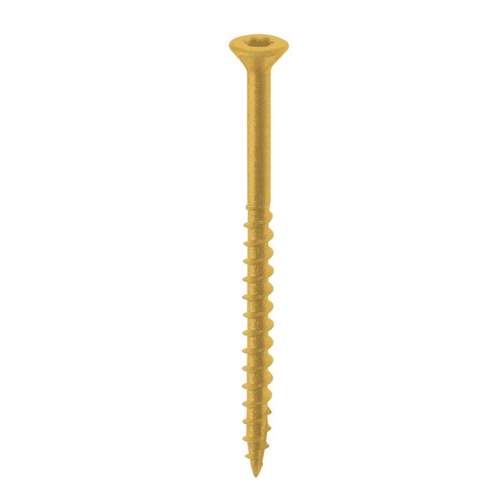 Nuvo Iron 10 Screw 3.5 Inch Torx Head Tan Heavy Duty Fasteners 100 Pack  