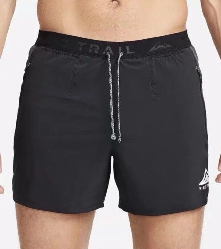$75 Mens Size L Nike Trail Second Sunrise 5” Black Running Shorts DV9311 010