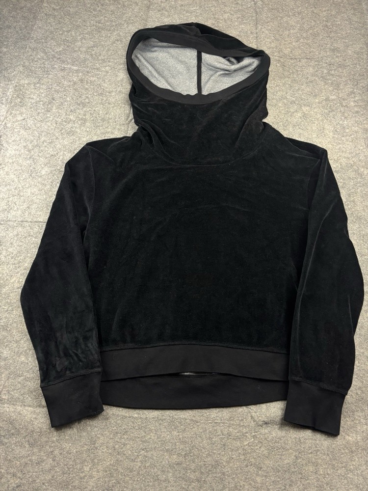Z by Zella Womens XL Black Velour Cowl Neck Feelin Fine Hoodie Sweatshirt
