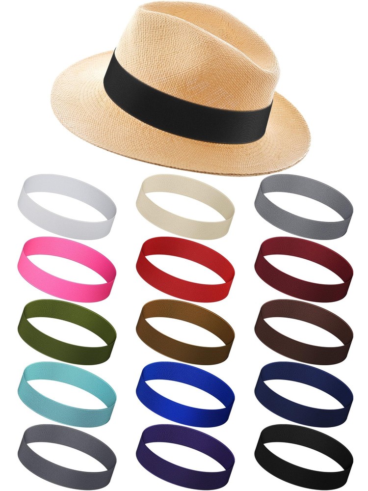 15Pcs Stretchable Hat Band Ribbon for Panama & Cowboy Hats