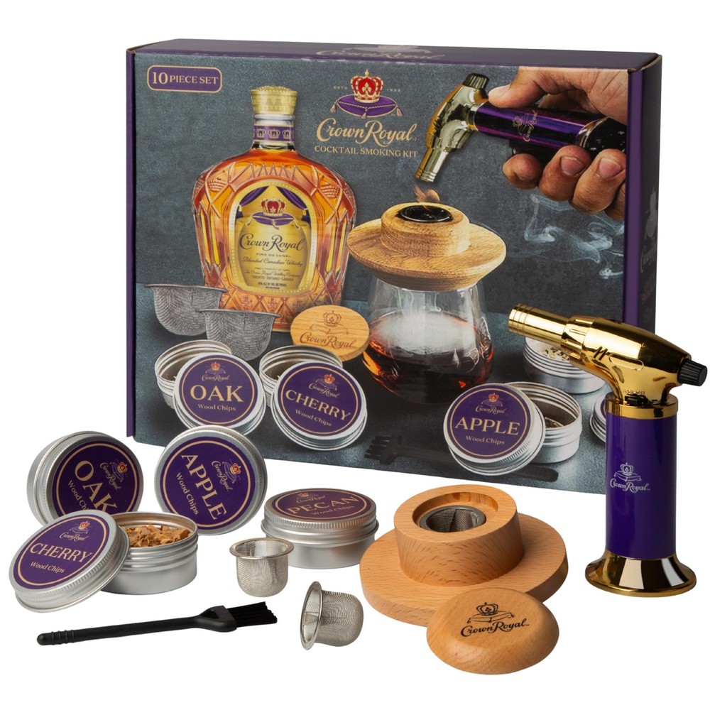 Crown Royal Cocktail Smoking Kit – Premium 10-Piece Whiskey Smoker Set with B...
