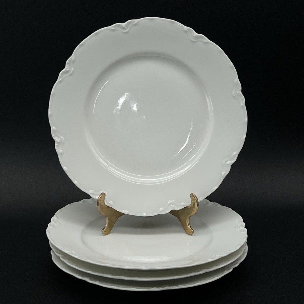 Vtg Haviland Ranson Set Of 4 Porcelain Dessert Plates 7.5” France