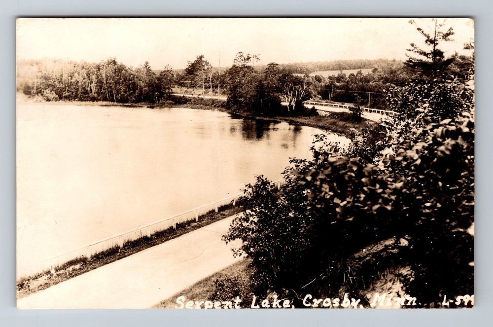 RPPC-Crosby MN-Minnesota Serpent Lake Vintage c1931 Postcard