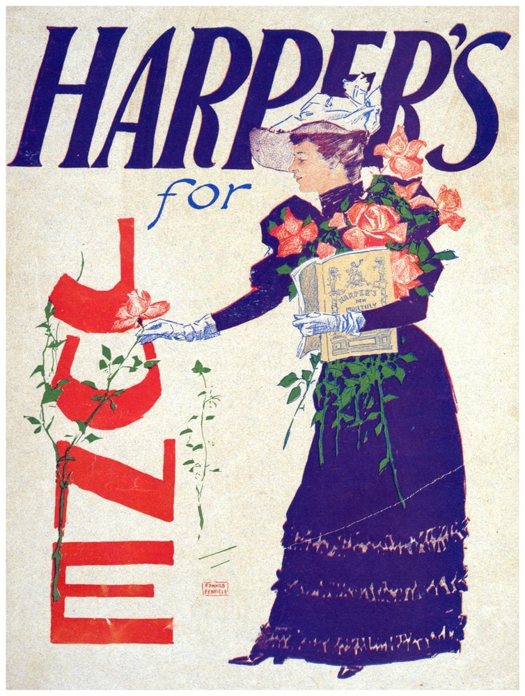 Decor Poster. Fine Graphic Art. Harper's Magazine for June. Wall Design. 1427