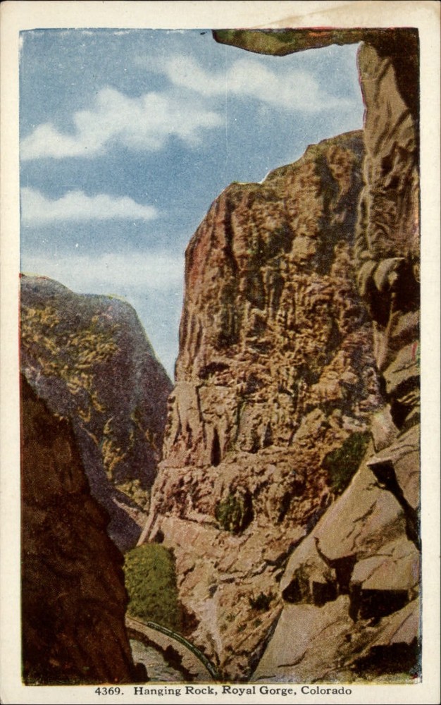 Royal Gorge Colorado Hanging Rock formation unused vintage postcard