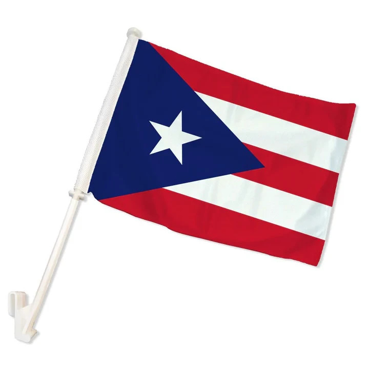 1 Dozen Puerto Rico 12x15in Double-Sided Puerto Rican National Window Car Flags