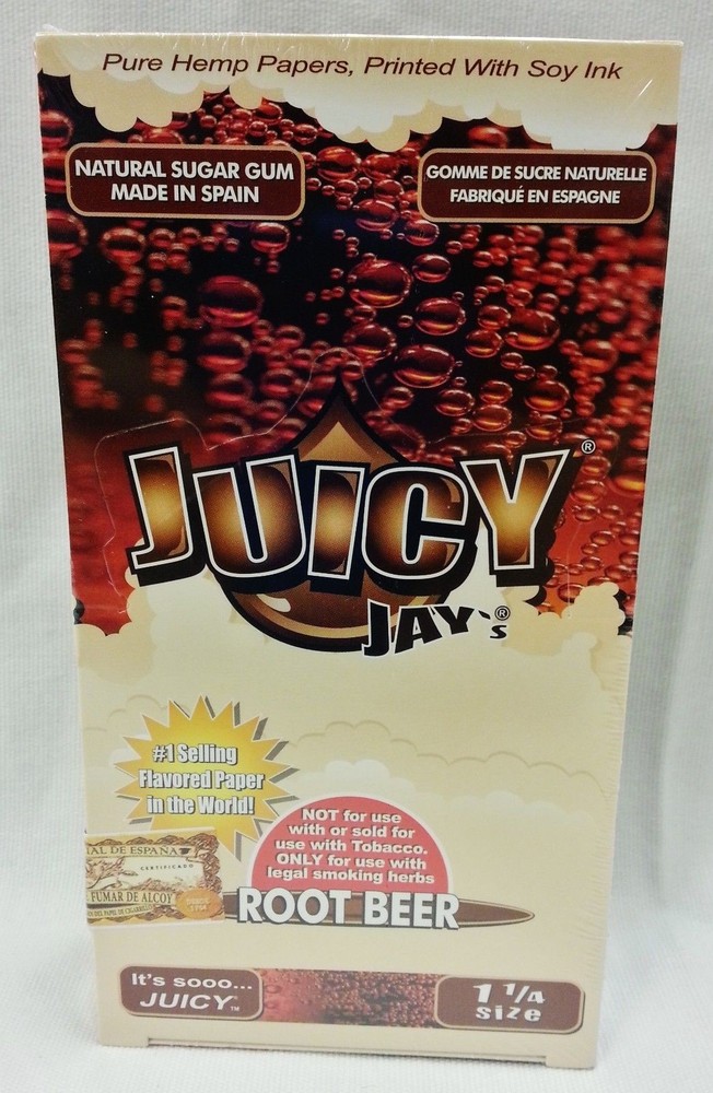 Juicy Jay 1 1/4 Root Beer Flavor 24-Pack Box with Free Shipping