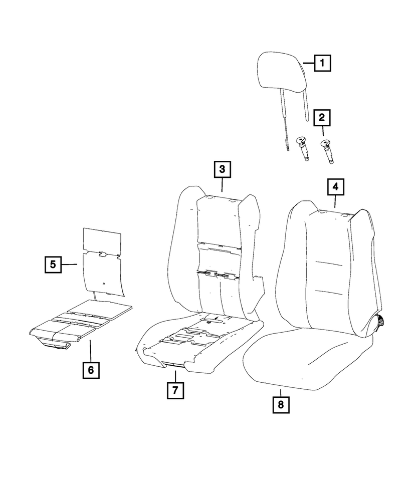 Genuine Mopar Front Seat Cushion Cover Right 6NS02LT5AA