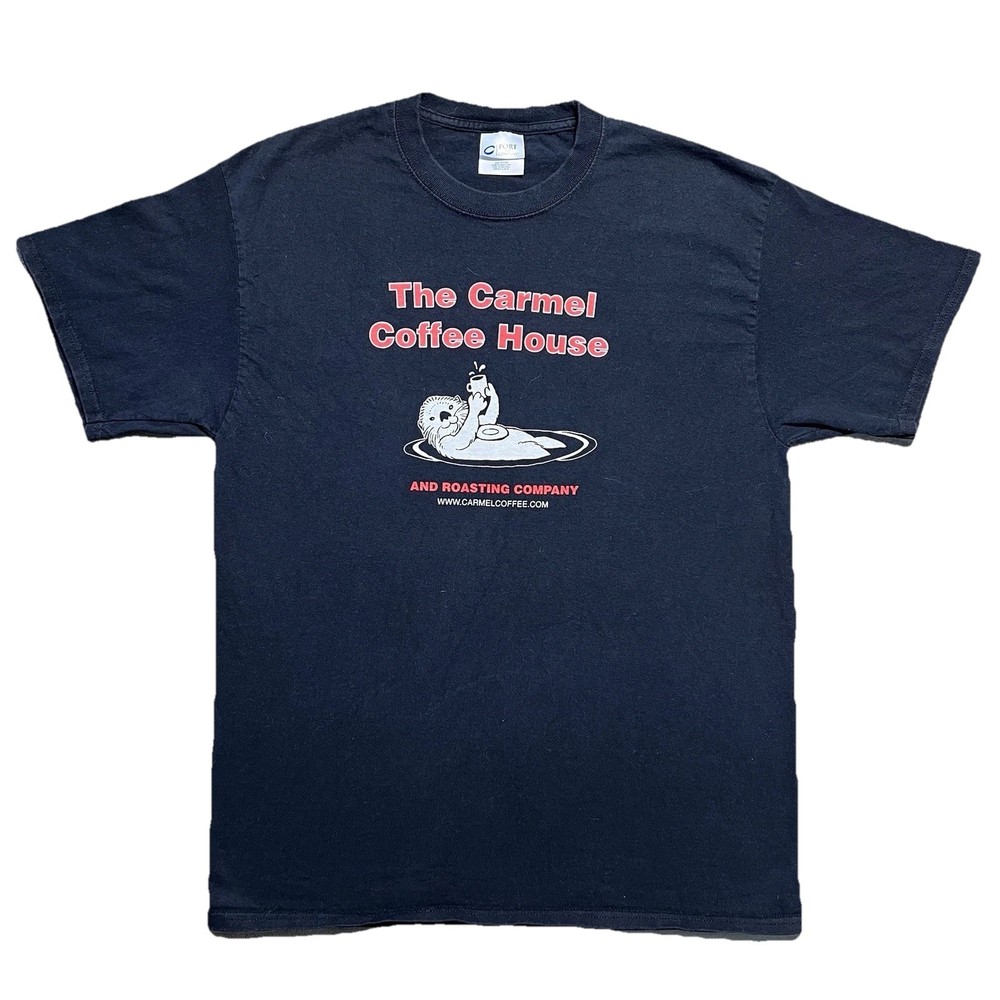 Vintage Y2K Carmel Coffee House Otter Graphic T Shirt Mens L