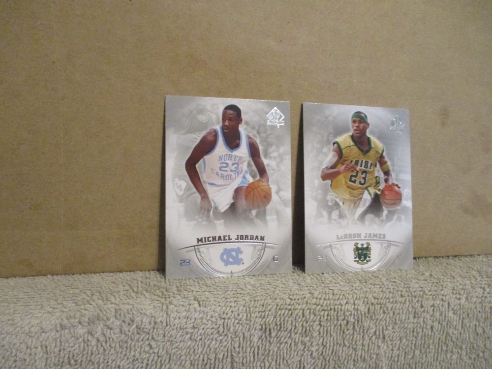 2013-14 Sp Authentic Basketball Michael Jordan #15 & Lebron James #14 More Listd