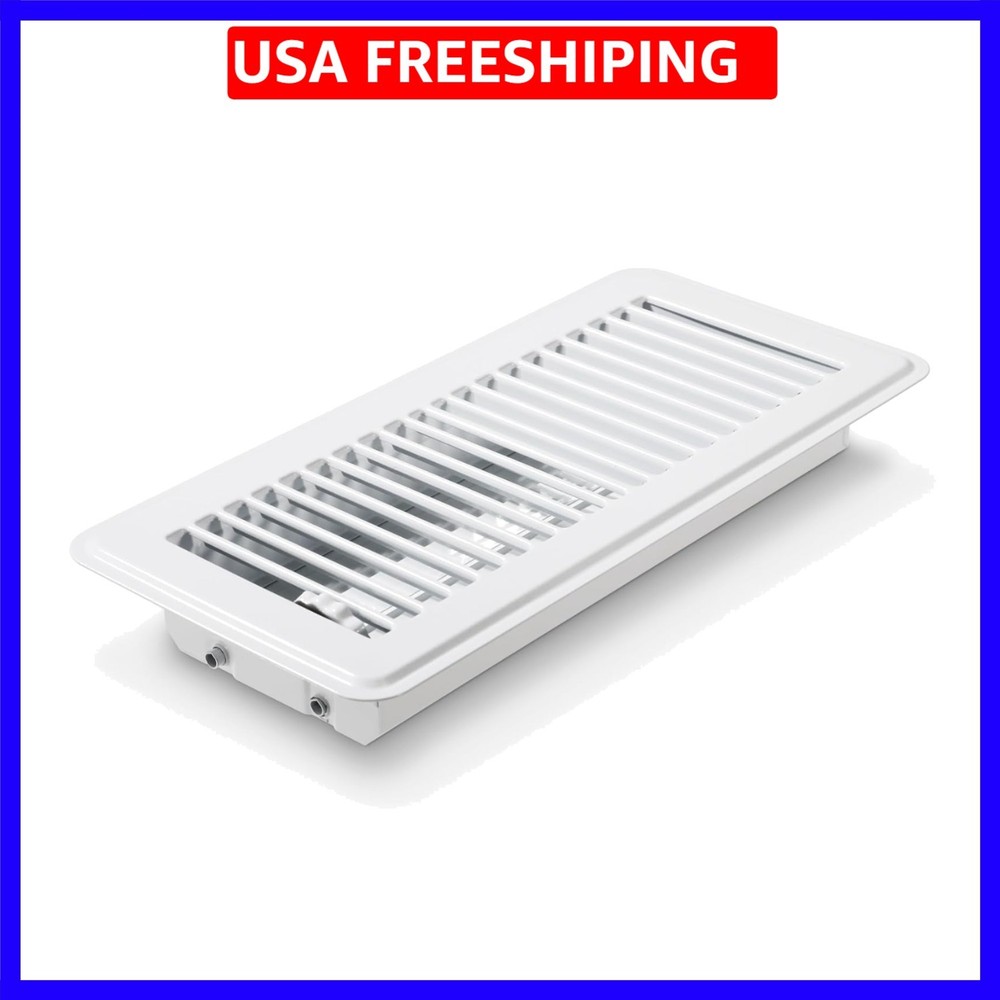 Floor Register, 4 x 10 inch Vent Covers for Home Floor, Adjustable Air Vent C...