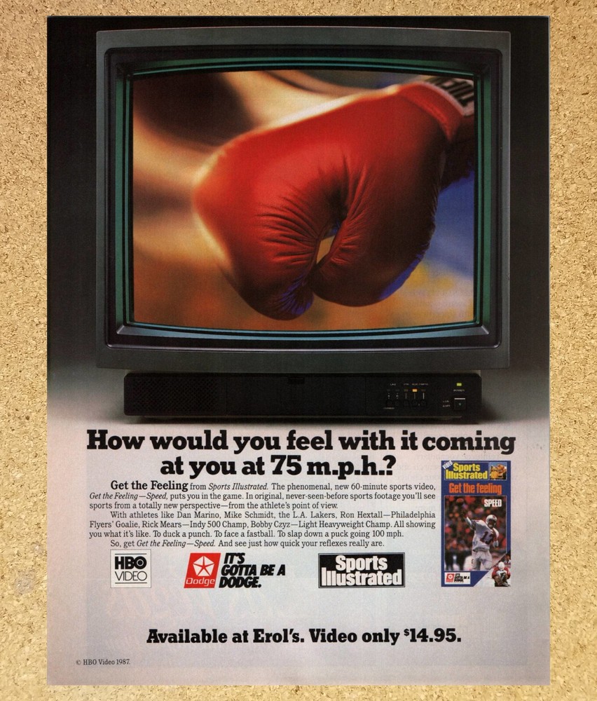 Sports Illustrated Get the Feeling VHS - Magazine Print Ads Ephemera Art 1987