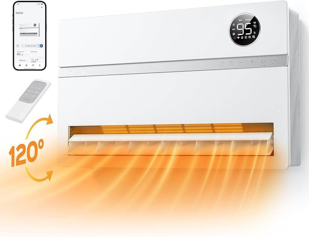 Calentador de pared inteligente, calentador eléctrico para dormitorio, 1500 W.