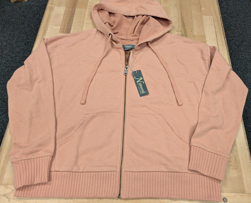 Natural Reflections Harbor Full Zip Hoodie Sweatshirt Women's Medium Cork