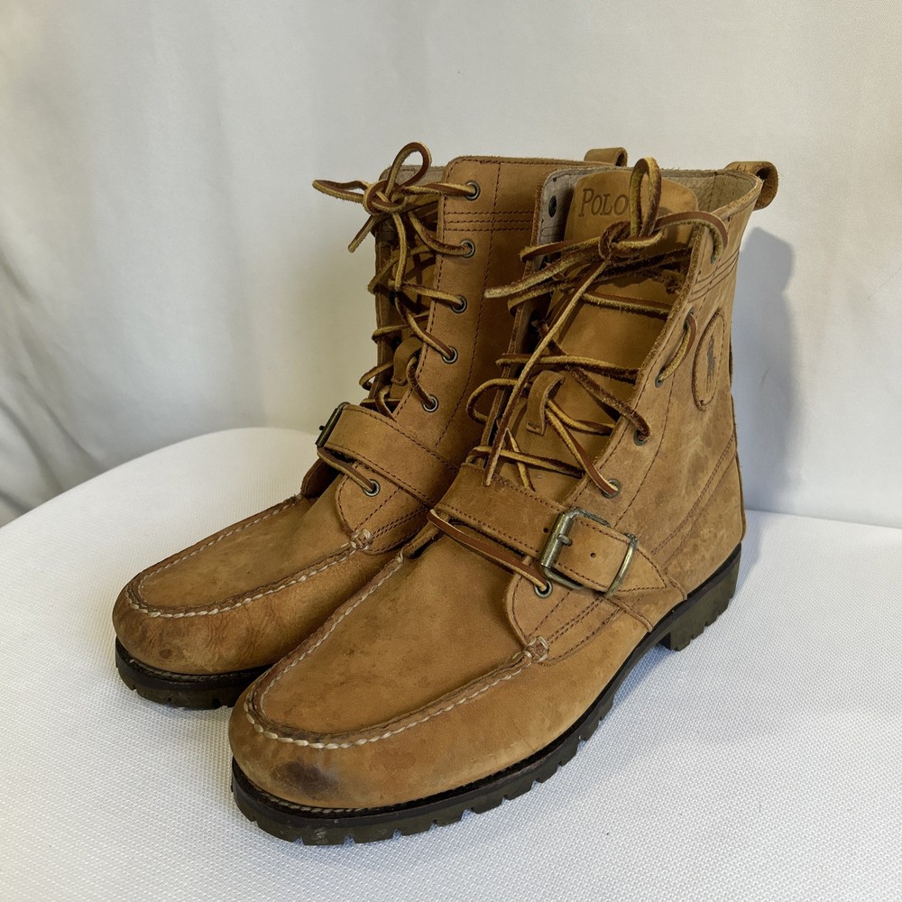 Polo Ralph Lauren Ranger Boot Radbourne combat leather size 11.5