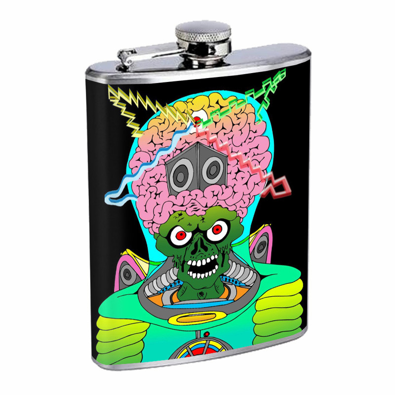 Abstract Alien Monster Stainless Steel 8oz Hip Flask for Whiskey-image