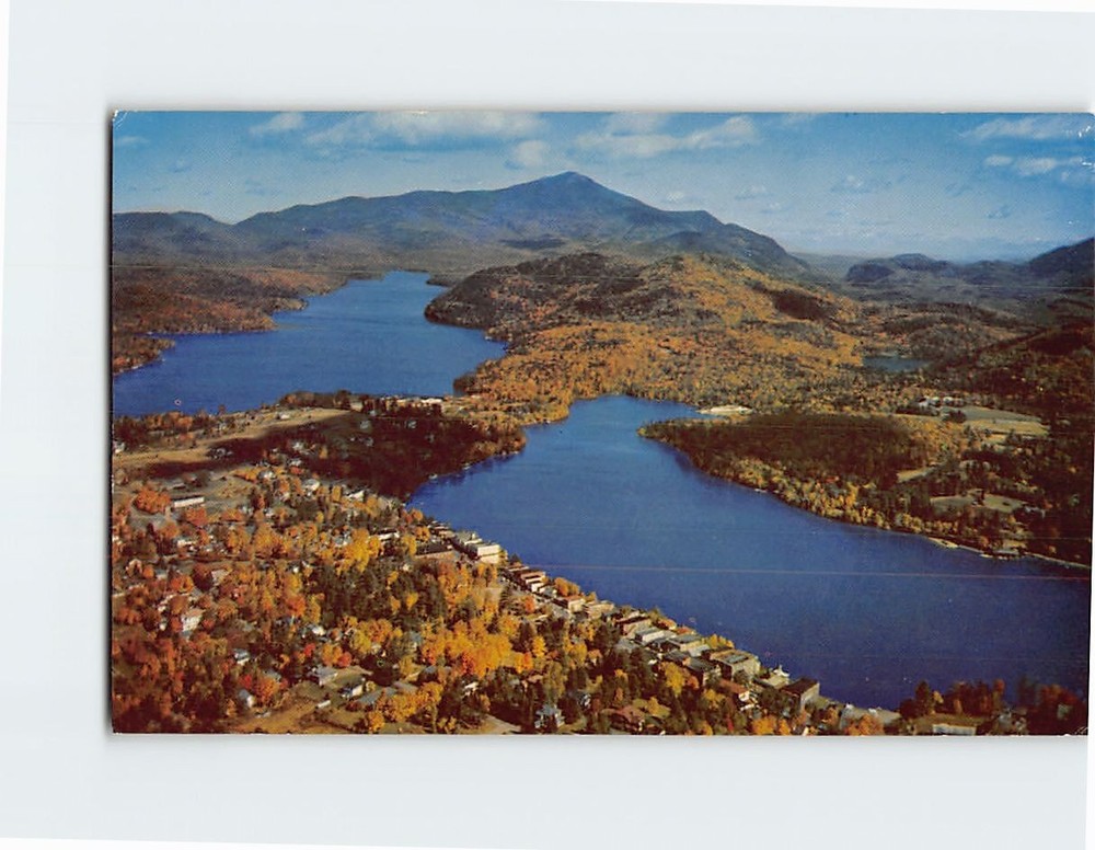 Postcard Aerial View Lake Placid New York USA
