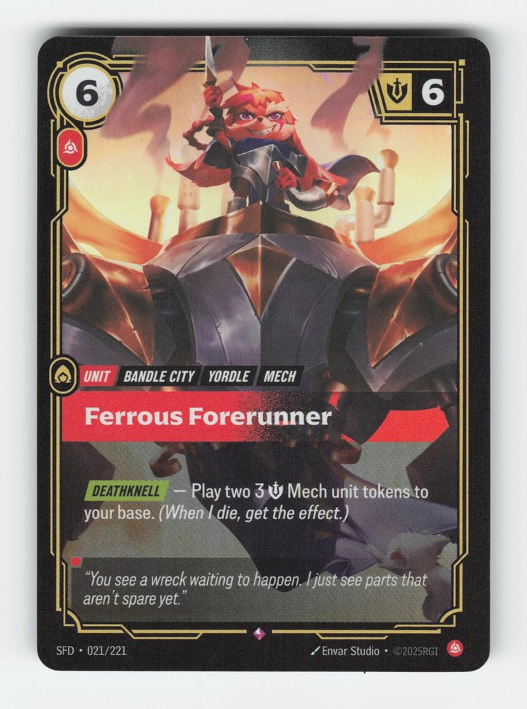 Ferrous Forerunner 021/221 Rare Spiritforged Riftbound Foil Near Mint