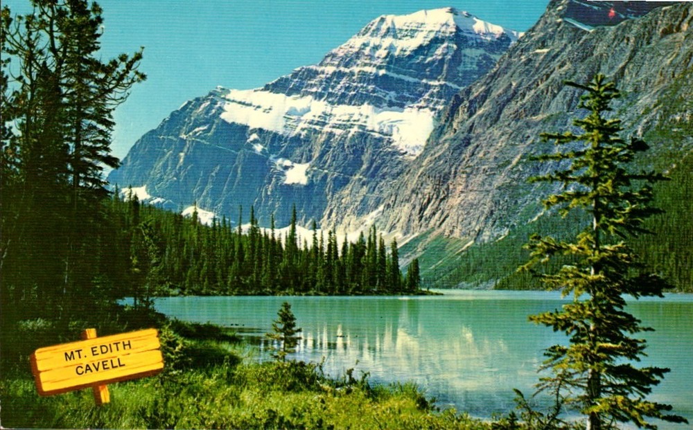 Postcard Chrome Mt Edith Cavell Jasper National Park Alberta Canada P2005