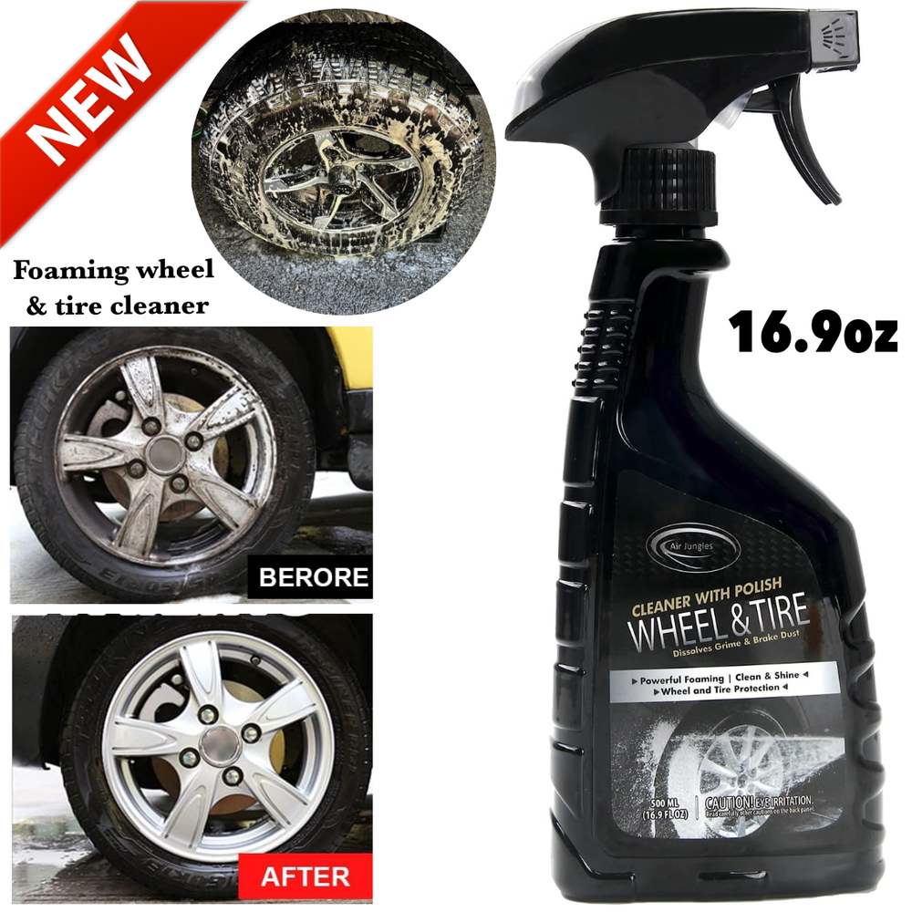 Car Wheel Tire Cleaner Aluminum And Chrome Rim Brake Buster Acid-Free 16.9oz New-image