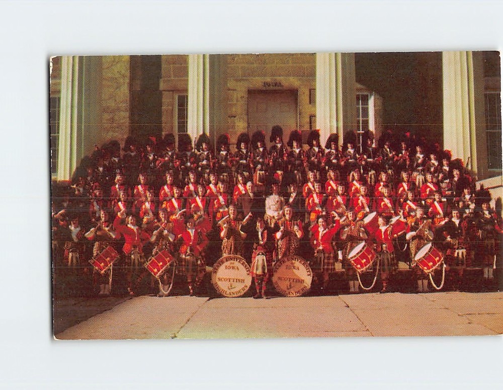 Postcard Scottish Highlanders University of Iowa City Iowa USA