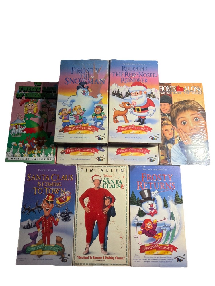 Lot Of 9 Christmas VHS Tapes 2 Have Duplicates All Untested