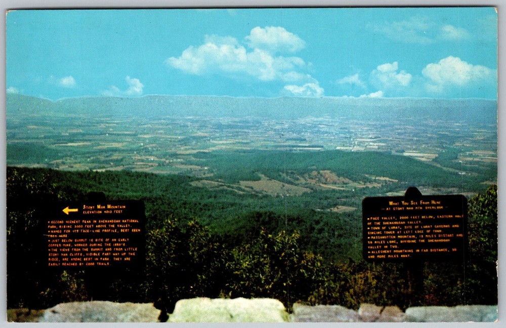 Vtg Postcard Stony Man Mountain Shenandoah National Park, VA 1950s