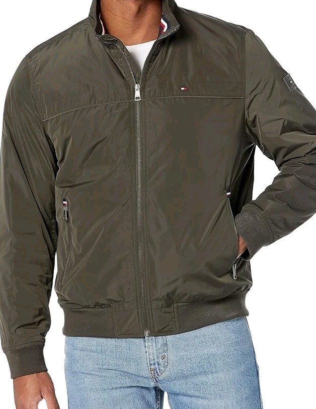 Tommy Hifiger Softshell Bomber  Jacket  Size Medium Army Green