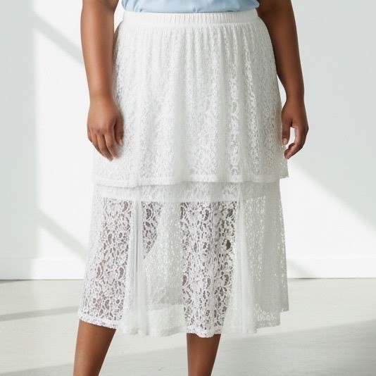 Torrid Cream Lace Overlay Maxi Skirt Size 4 Formal Evening 4X whimsy fairy nwt