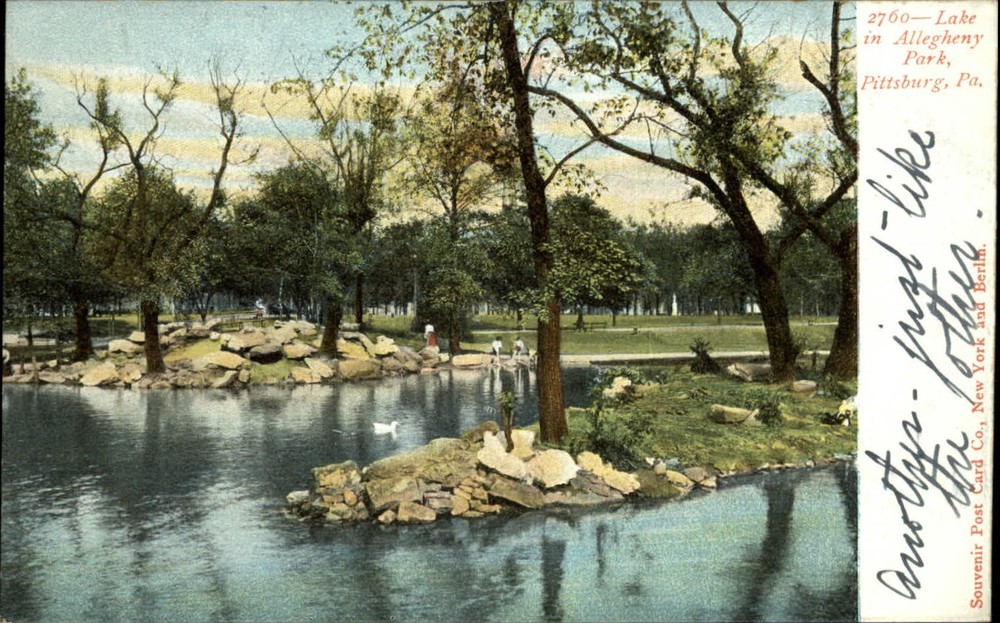 Allegheny Lake Park Pittsburg Pennsylvania ~ UDB c1905 vintage postcard